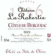 Wijn etiket - Côtes de Bergerac - Château La Robertie (Bergerac)