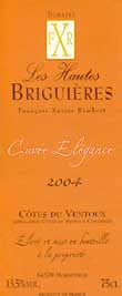 Wijn etiket - Cuvée Elégance - Domaine Les Hautes Briguières (Rhône)