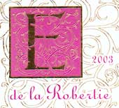 Wijn etiket - Les E de La Robertie - Château La Robertie (Bergerac)