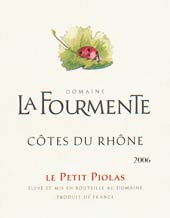 Wijn etiket - Le Petit Piolas - Domaine La Fourmente (Rhône)