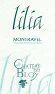 Wijn etiket - Montravel Blanc Sec 'Lilia' - Château du Bloy (Bergerac)