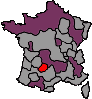 kaart Cahors wijnstreek